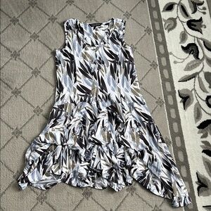 Tango Mango Leaf Print Tiered Bubble Mini Dress